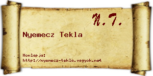 Nyemecz Tekla névjegykártya